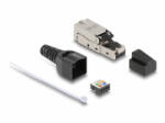 Delock RJ45 csatlakozó az LSA-hoz húzásmentesítővel és porvédővel Cat. 6A szerszámmentes (87061) - aqua