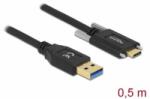 Delock SuperSpeed USB 10 Gbps (USB 3.2 Gen 2) kábel A-típusú apa csatlakozó - USB Type-C apa csatla (84007) (84007)
