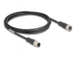 Delock Kábel M12 A kódolt 8 tűs apa - anya PVC 2 m (80804)