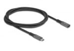 Delock USB 10 Gbps bővítő kábel USB Type-C apa - anya PD 3.0 100 W 1 m szürke fém (80022)