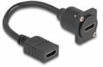 Delock D-típusú HDMI kábel anya anya fekete 20 cm (87982) (87982)