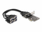 Delock PCI Express Kártya > 4 x RS-232 soros csatlakozó (66324) - aqua