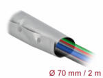 Delock Kábelkarmantyú patent szorítóval 2 m x 70 mm szürke / fekete (20729) (20729)