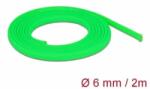 Delock Fonott kábelharisnya nyújtható 2 m x 6 mm zöld (20739) (20739)