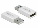 Delock USB 2.0 Adapter - A-típusú apa csatlakozó - A-típusú anya csatlakozó adat blokkoló (66530) - aqua