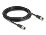 Delock Kábel M12 D kódolt 4 tűs apa - anya PVC 5 m (80846)