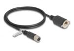 Delock M12 kábel X-kódú 8 tűs anya - RJ45 anya Cat. 6A S/FTP installálásához 1 m, fekete (80460)