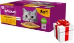 Whiskas WHISKAS Adult tasak 80 x 85 g Poultry Piece - nedves eledel felnőtt macskáknak zselében (darabokban: csirke, kacsa, baromfi, pulyka) + MEGLEPETÉS A MACSKÁNAK