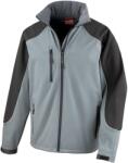 RESULT Férfi Ice Fell kapucnis Softshell lélegző vízálló kabát (345 GSM) XS fekete|szürke