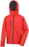 RESULT Core Mens Lite kapucnis Softshell kabát S fekete|vörös