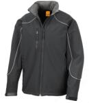 RESULT Férfi Ice Fell kapucnis Softshell lélegző vízálló kabát (345 GSM) XS fekete