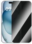Baseus 066951 Baseus Apple iPhone 15 betekintésvédelemmel ellátott karcálló, ütésálló kijelzővédő üvegfólia, 9H tempered glass, törlőkendővel, 2 db-os csomag (066951)