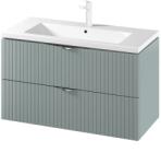 Cersanit Set dulap baie suspendat 2 sertare lavoar inclus, 100 cm, culoare fiord mat, MDF, Cersanit Tirso (S801-546)