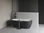 RAVAK CC71700000 Vana Freedom Wall II Tec 170x87, akrilkád, fekete/fehér, fekete lefolyó