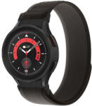 Samsung Galaxy Watch 4 / 5 / 5 Pro / 6 / 7 / FE (40 / 44 / 45mm) / Watch 4 Classic / 6 Classic (42 / 43 / 46mm), textíl pótszíj, nylon, állítható, légáteresztő, TP Nylon, fekete/narancssárga