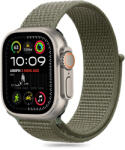 Apple Watch 4-6, SE, SE (2022) (42 / 44 mm) / Watch 7-9 (45 mm) / Watch 10 (46 mm) / Watch Ultra 1-2 (49 mm), textíl pótszíj, nylon, állítható, légáteresztő, TP Nylon, zöld