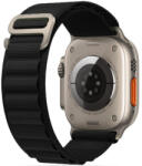 Apple Watch 4-6, SE, SE (2022) (42 / 44 mm) / Watch 7-9 (45 mm) / Watch 10 (46 mm) / Watch Ultra 1-2 (49 mm), textíl pótszíj, nylon, állítható, hullámos kialakítású akasztórész, TP Nylon Pro, fekete