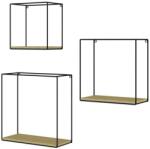 Livinity Hilde fali polc szett, 3 db, tölgy-fekete - mindentjoaron