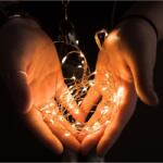  Ledfűzér, melegfehér, 10 db leddel, 110 cm