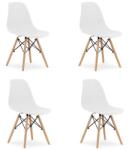 LEOBERT Set 4 scaune stil scandinav, Artool, Osaka, PP, lemn, alb, 46x54x81 cm (3312_1S)