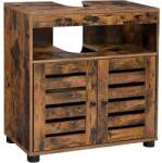 LEOBERT Dulap baie, Artool, pal, 3 rafturi, 2 usi, maro rustic, 60x30x63 cm (2290_1)