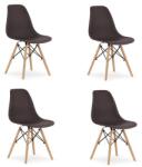 LEOBERT Set 4 scaune stil scandinav, Artool, Osaka, PP, lemn, cafeniu, 46x54x81 cm (3601_1S)