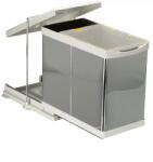 Pelikan Cos gunoi glisant cu doua compartimente 20L+1L inox (21100) Cos de gunoi