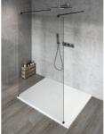 SAPHO VARIO BLACK Szabadon álló zuhanyfal merőleges merevítőkkel, transzparent üveg, 1400mm (GX1214GX2214)