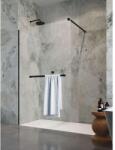 Radaway Modo New Black II Walk-in fekete zuhanyfal törölközőtartóval 135 átlátszó (389135-54-01W)