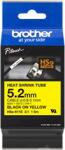 BROTHER P-touch HSe-611E zsugorcsöves szalag sárga alapon fekete 5, 2mm 1, 5m (HSE611E)