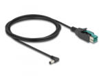 Delock PoweredUSB kábel apa 12 V - DC 5, 5 x 2, 1 mm apa ívelt 2 m (80012) (80012) - aqua