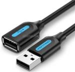 Vention USB-A 2.0/M -> USB-A 2.0/F hosszabbító PVC 1m kábel (fekete) (CBIBF) (CBIBF)