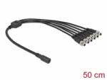 Delock DC megosztó kábel 5, 5 x 2, 1 mm 1 db. anya 6 db. apa csavarható (86591) (86591)