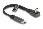 Delock USB 2.0 Laposkábel USB Type-C apa - USB Type-C apa USB Type-C apa hajlított PD 3.0 60 W 14 cm fekete (80750) (80750)