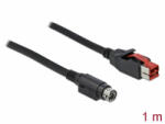Delock PoweredUSB kábel apa 24 V > Mini-DIN 3 tűs apa 1 m, POS nyomtatókhoz és csatlakozókhoz (85945) (85945)