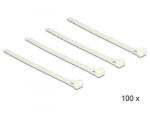 Delock Kioldható kábelkötegelők, fehér szín, 150 x 7, 2 mm (H x Sz), 100 darab (18638) (18638) - aqua