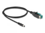 Delock PoweredUSB kábel apa 12 V - DC 5, 5 x 2, 5 mm apa 1 m (80495) (80495) - aqua