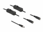 Delock DC kábel 5, 5 x 2, 1 mm apa 2 db. DC anya kapcsolóval ellátott, 1 m (86794) - aqua
