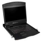 LogiLink KVM-konzol 19'-es képernyővel, HDMI, Full HD, USB-A, PS/2, QWERTZ billentyűzet (LC903GE)