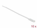 Delock Kábelkötöző címkével Hx 270 x Sz 4, 8 mm, 10 darab fehér (18957) (18957) - aqua
