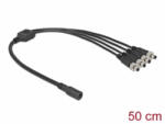 Delock DC megosztó kábel 5, 5 x 2, 1 mm 1 db. anya 4 db. apa csavarható (86588) (86588) - aqua