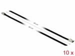 Delock Rozsdamentes Acél Kábelkötegek Hossza 400 x Szélesség 4, 6 mm fekete 10 db. (18811) (18811)