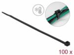 Delock Kábelkötöző ellenáll a hideg hőmérsékletnek hossza 300 x szélessége 4, 8 mm, 100 db. Fekete (19202) (19202)