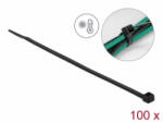 Delock Kábelkötöző ellenáll a forró hőmérsékletnek hossza 380 x szélessége 4, 8 mm, 100 db. Fekete (19557) (19557)