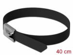 Delock Rozsdamentes Acél Kábelkötegek Hossza 400 x Szélesség 7, 9 mm fekete 10 db. (18815) - aqua
