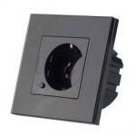 V-TAC Priza Smart Simpla 16a Cu Rama Din Sticla , Negru
