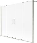 Mexen Velar Duo, 2 szárnyas eltolható kádparaván 180 x 150 cm, 8 mm-es mattüveg, csiszolt acél, 896-180-000-32-97 (896-180-000-32-97)