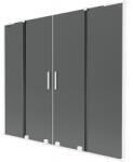 Mexen Velar L Duo, 2 szárnyas eltolható kádparaván 200 x 150 cm, 8mm szürke üveg, fehér matt, 896-200-003-42-20 (896-200-003-42-20)