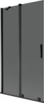 Mexen Velar, 2 szárnyas eltolható kádparaván 100 x 150 cm, 8mm szürke üveg, fekete matt, 896-100-000-41-70 (896-100-000-41-70)