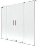 Mexen Velar L Duo, 2 szárnyas eltolható kádparaván 200 x 150 cm, 8mm átlátszó üveg, csiszolt acél, 896-200-003-02-97 (896-200-003-02-97)